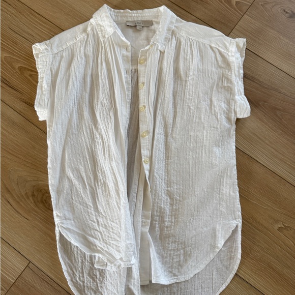 LOFT Women’s Cream Casual Flowy Button Down Lightweight Beachwear Top Size Small - Picture 4 of 6